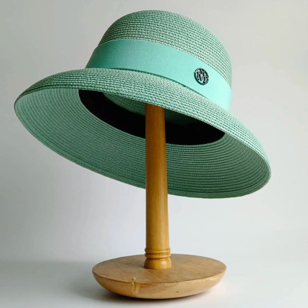 Summer Sun Hats Beach Hat Women Ladies Solid Plain Elegant Wide Brim Hat Female Round Top Floppy Straw sun hat