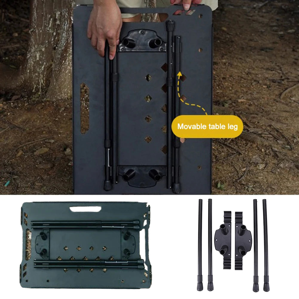 Folding Camping Table Legs Metal Foldable Table Legs Adjustable Height Furniture Legs DIY Camping Equipment Outdoor Travel