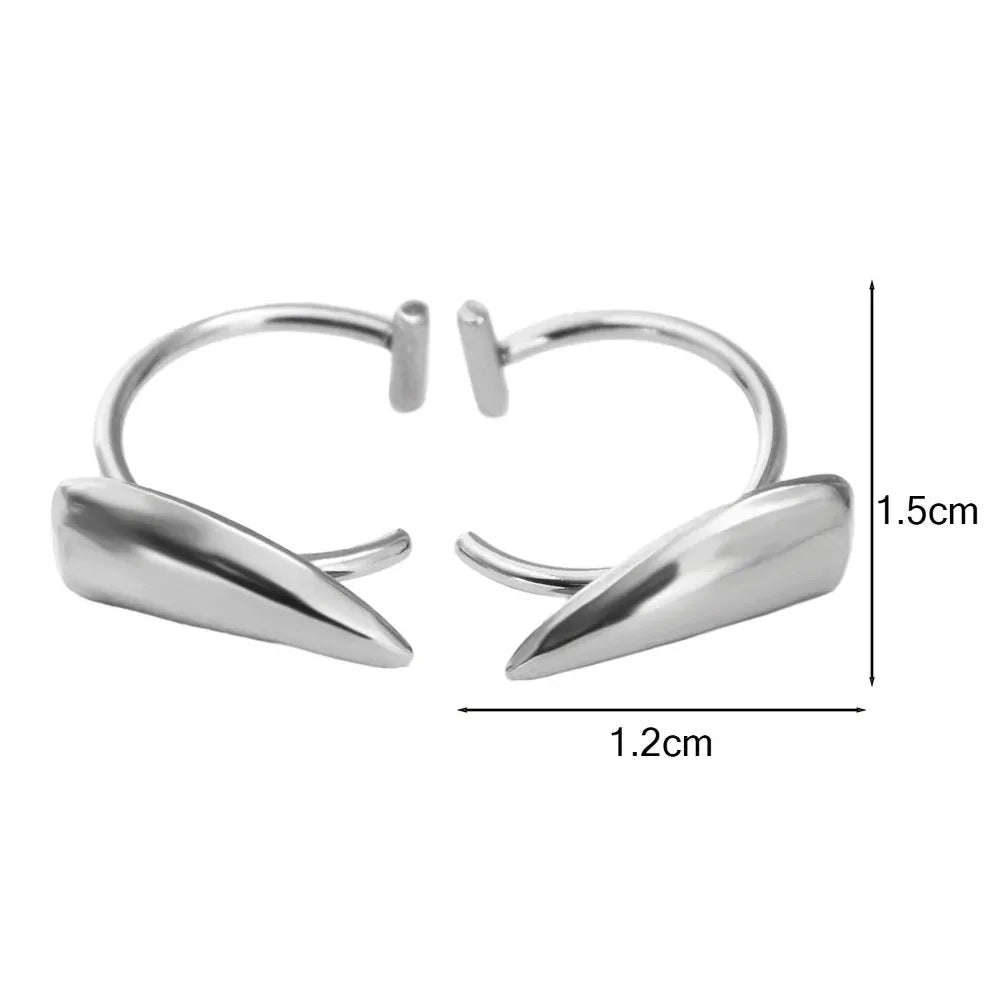 Stainless Steel Personalised Sharp Teeth Fake Piercing Lip Ring Punk Exaggerated Jewelry for Women Gothic Face Jewelry Decor