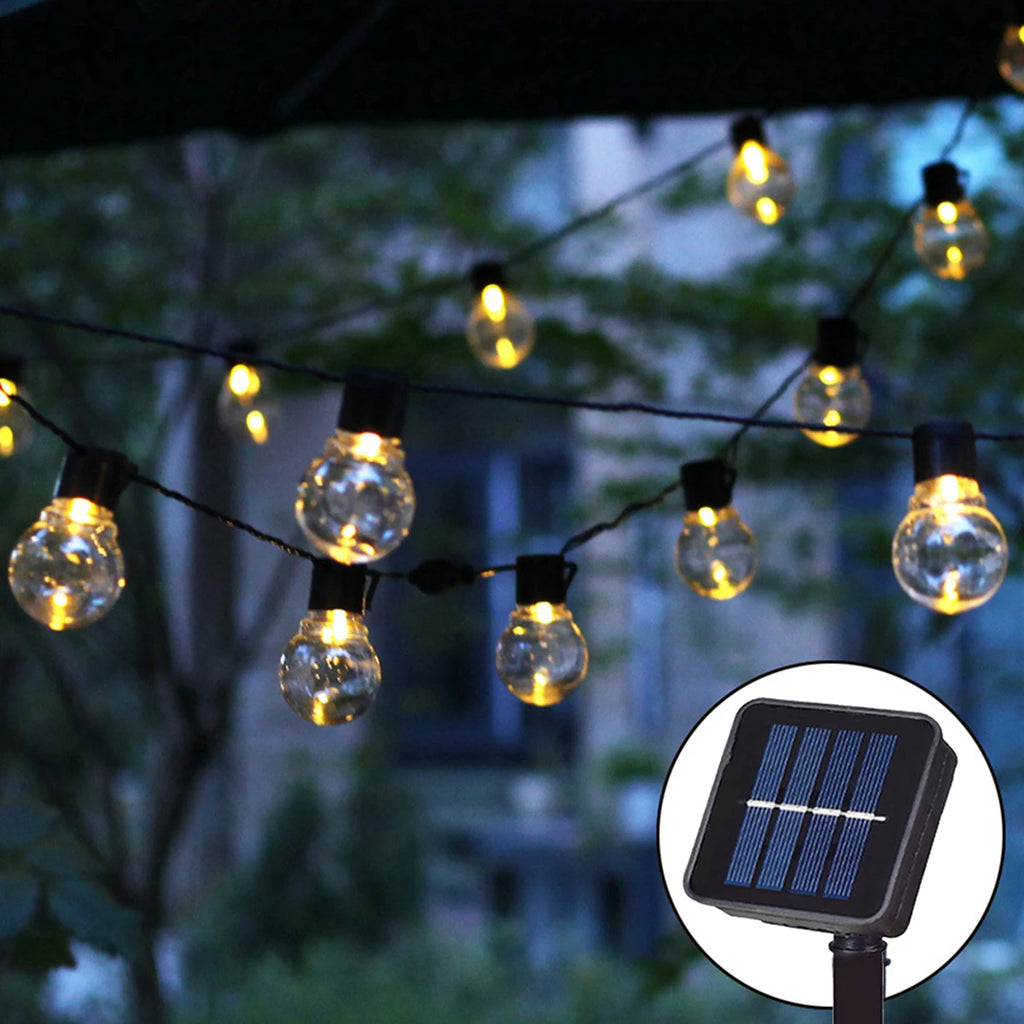 Solar Lights String Globe Bulbs Outdoor Solar String Lamps For Garden Terrace Party Camping Christmas Street Decoration