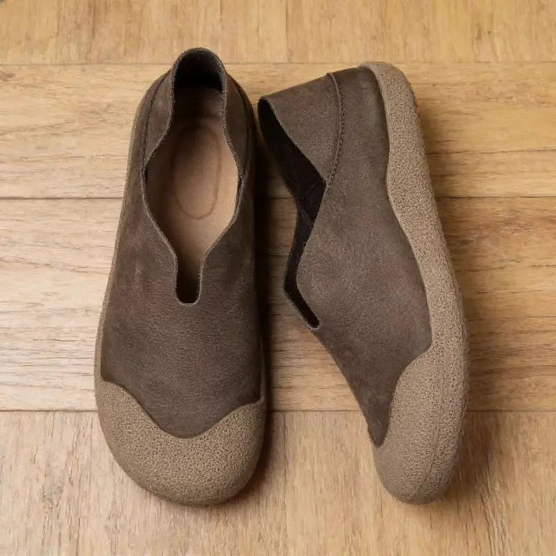 Men's Leather Loafers Shoes Wide Toe Retro Soft-soled Flat Summer Drivening Shoes Women Shoes 39-44