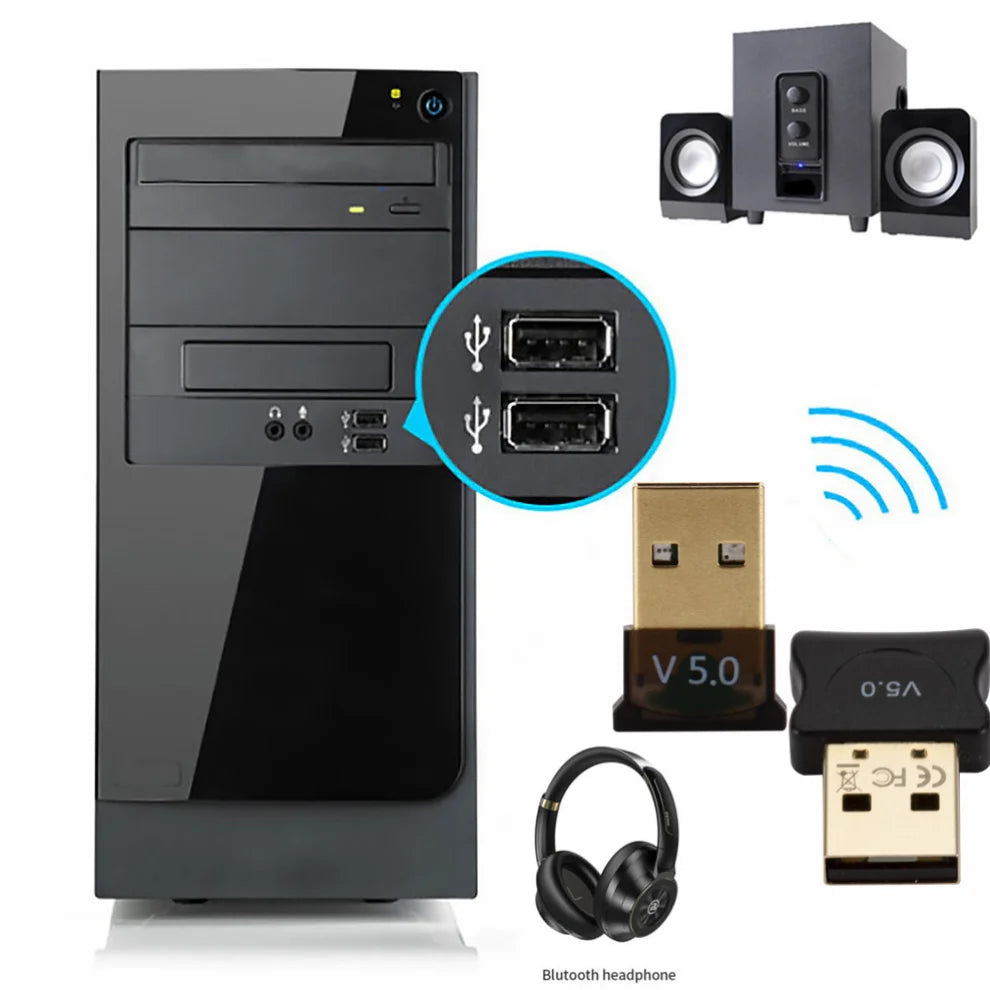 BGGQGG USB Bluetooth 5.0 Adapter Wireless Bluetooth 5.0 Receiver Dongle Transmitter Bluetooth USB Adapter For Computer PC Laptop
