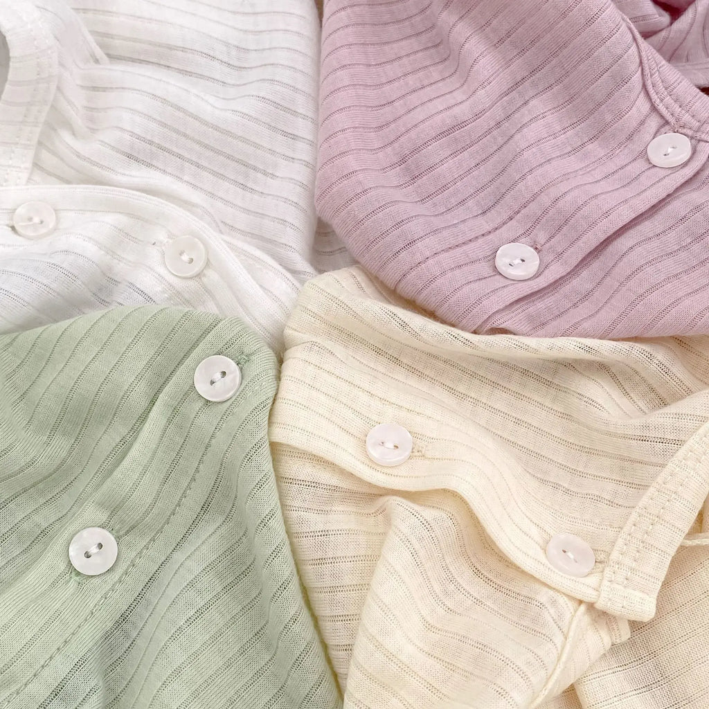 Summer Baby Girl Sunscreen Shirt Solid Color Simple Round Neck Air Conditioning Cardigan Lightweight Breathable Girl's Coat