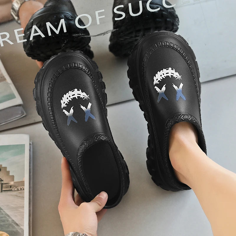 Men's and Women's Couple's Shoes, Thick-Soled, Non-Slip, Oil-Resistant, Wear-Resistant, Work Chef Safety Shoes, Lazy Casual Shoes, Sandals