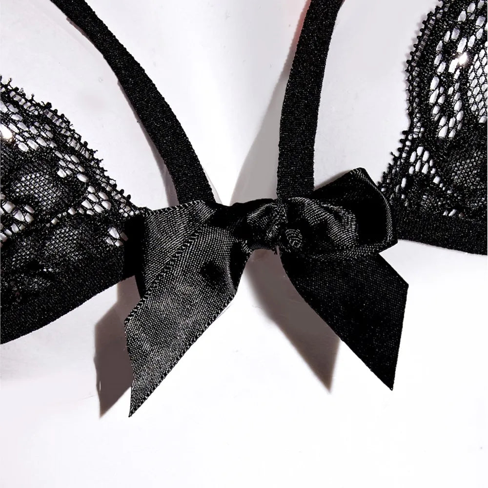Bras For Woman Transparent Underwear Hot Erotic Sexy Lace Set Push Up Bra With Panty Set Ruffle Lingerie Set Briefs Sets