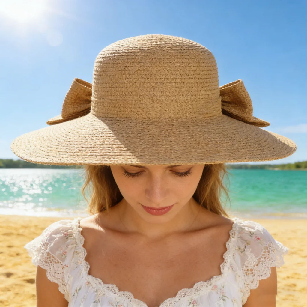 Summer Hats For Women Sun Hat Beach Cap Ladies Bowknot Panama Cap Lady Casual Bucket Hat For Women Straw Hat