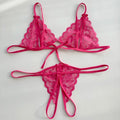 Sexy Lace-up Lingerie Set Women Hot Open Crotch Transparent Sexy Bra and Panty Sets Sex Temptation Erotic Couples Date Underwear