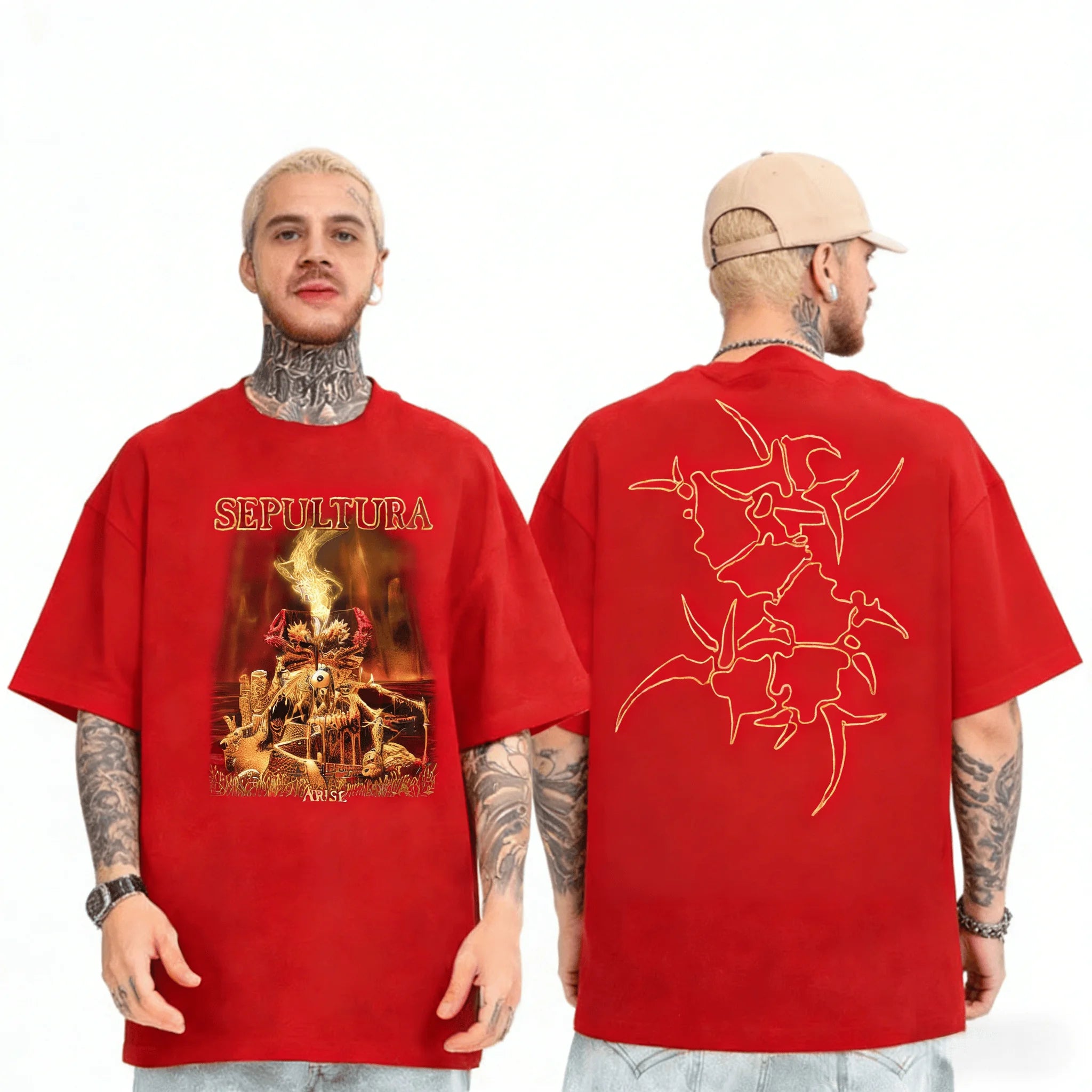 Summer Sepultura Printed T-shirt, 1991. Special Attack Metal, Heavy Metal T-shirt. Men's Round-neck Short-sleeved T-shirt Top.