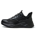 Men's Waterproof Steel Toe Shoes Safety Shoes Anti Compression Anti Puncture Comfortable Protection Pure Black Work Shoes