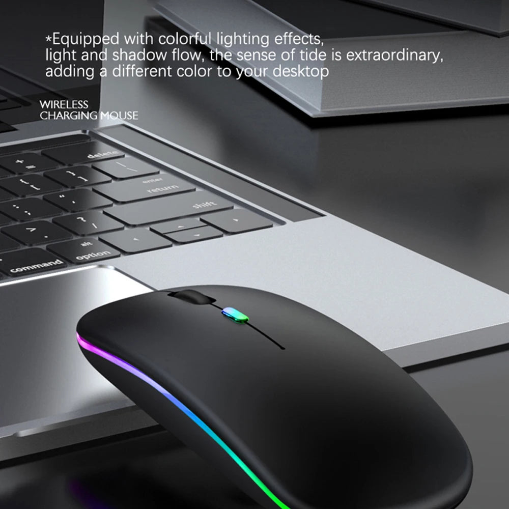 Bluetooth Mouse for Laptop/MacBook/iPad/Android PC,Rechargable Quiet Slim Wireless Mice Compatible with Windows/Linux/Tablet