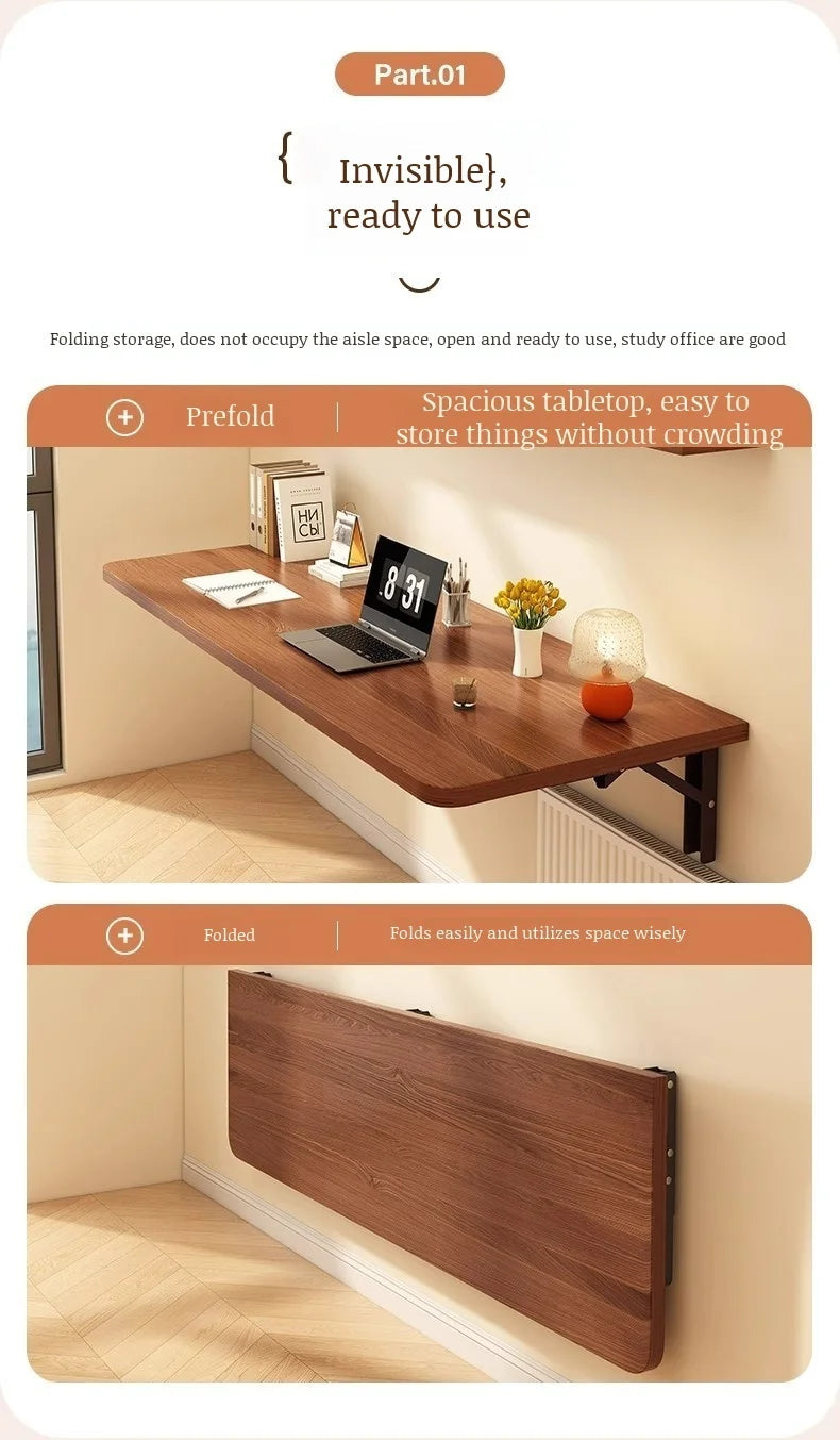 Household Wall Mounted Foldable Desk Waterproof and Anti Fouling Panel Multi Functional Suspended Wall Table