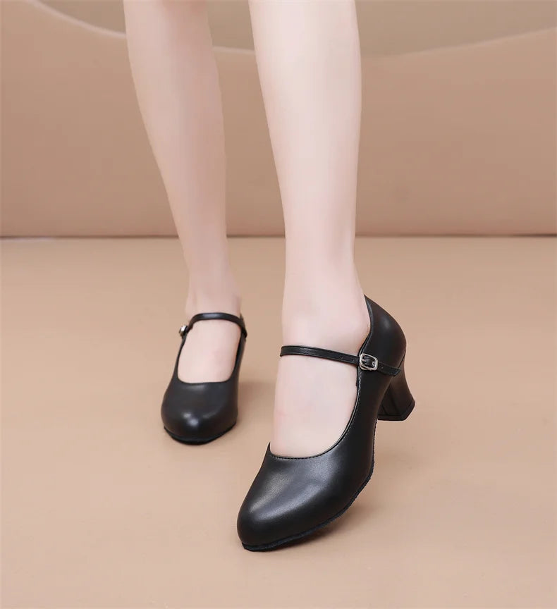 New women's dance shoes Latin party Social Dancing tango jazz elegant dance shoes closed toe black modern dance shoes 35-45