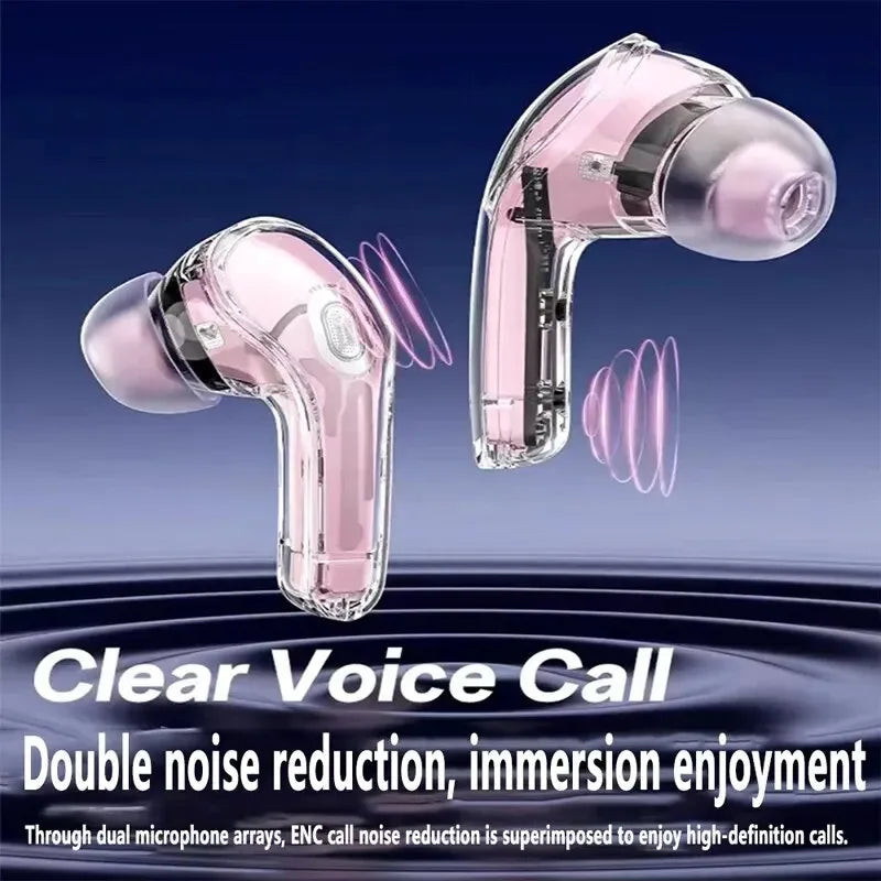 Wireless Bluetooth Earphones Noise Reduction Bluetooth Headphone  Headset Transparent Shell Waterproof Gaming Earphones