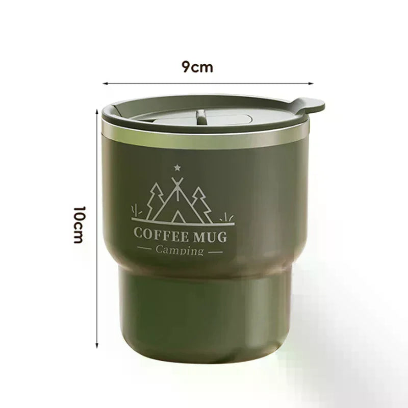 400ML Thermal Cup 304 Stainless Steel Double Layer Insulated Water Cup Office Milk Coffee Mug Student Portable Sealed Tumbler