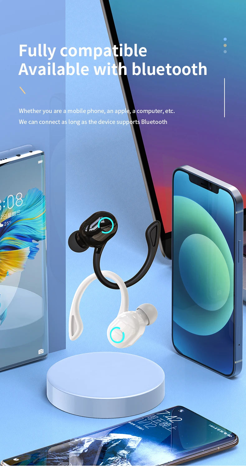 Wireless Headphones Bluetooth 5.0 Earphones With Mic Single in-Ear Sports Waterproof TWS Earbuds Bluetooth Handsfree Headset