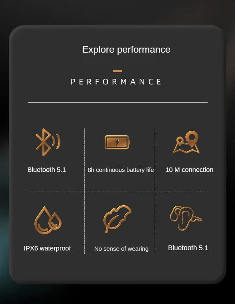 Bluetooth Bone Conduction Bluetooth Earphones Air Conduction Earphones Card Insertable Sports Waterproof Sweat Proof