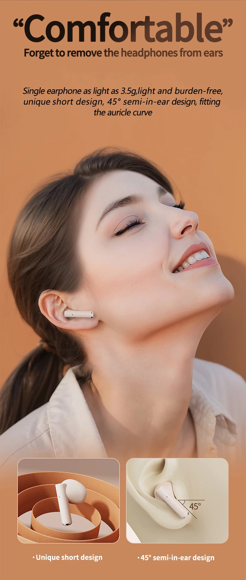 Bluetooth 5.3 Wireless Headphones Power LED Digital Display 24hours Endurance HiFi Gaming Headsets Waterproof Sports Earbuds