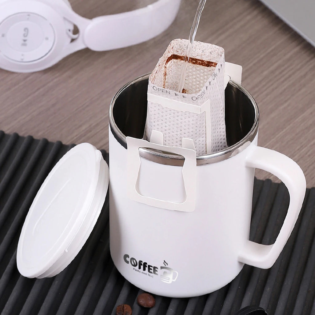 Portable Thermal Mug 304 Stainless Steel Double Wall Insulated Drinking Cup With Handle Anti Scald Sealed Tea Milk Coffee Cup