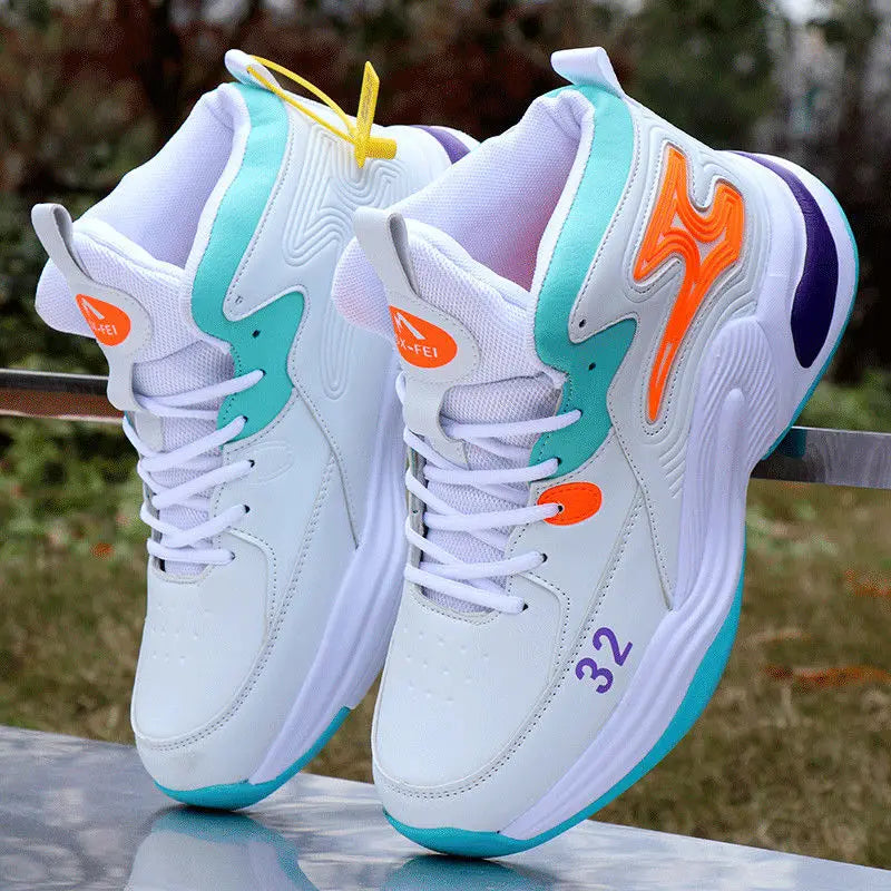 Men's High-Top Basketball Shoes New Wear-Resistant Sports Sneakers Athletic Outdoor Casual Training Boots