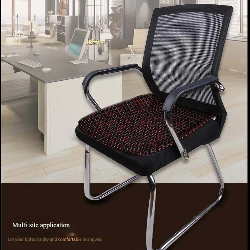 Summer  Wooden Bead Seat Cushion  Stitched by Hand  Comfortable and Breathable  Suitable for Office, Home and Car