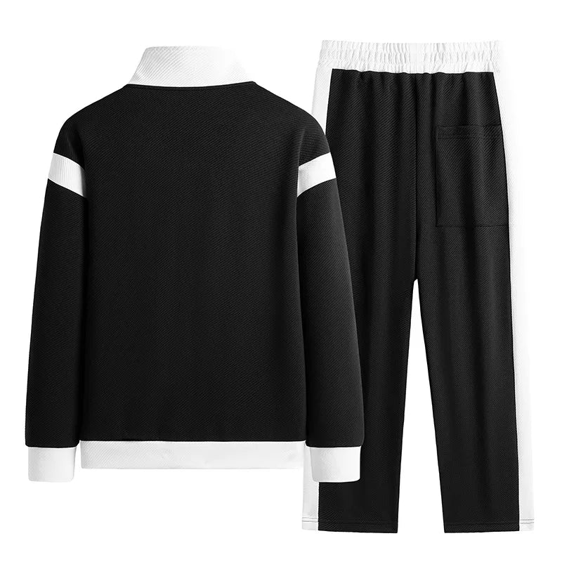 Men's Baseball Korean Sportswear Jogging Sets Suit Jacket and Trousers Two-piece Running Sets FashionPatchwork Quality Tracksuit