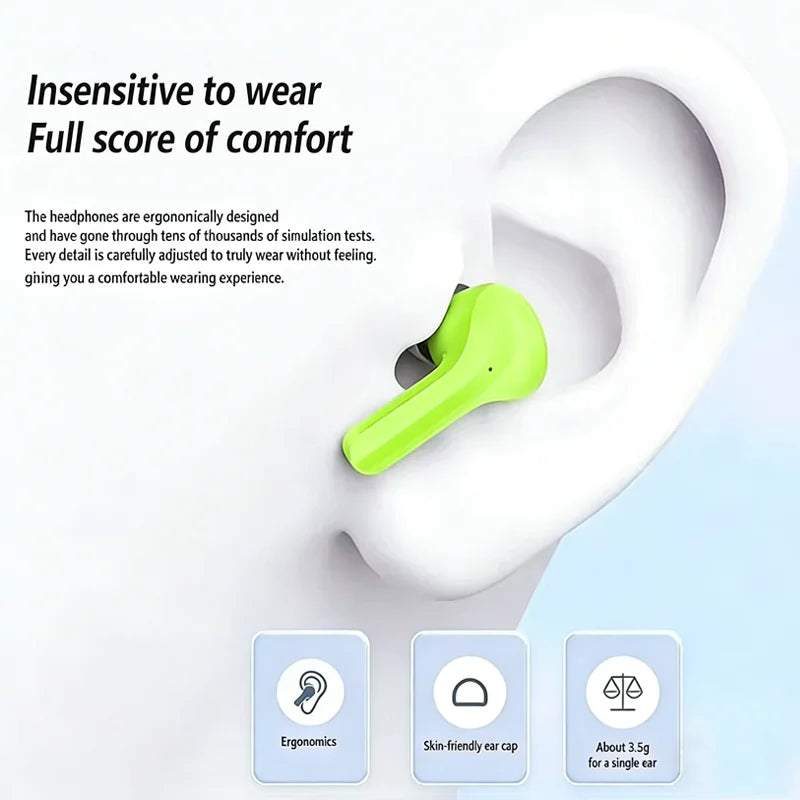 Wireless Bluetooth Earphones 5.3 LED Digital Display Portable Type-C Charging Dual Ear Stereo Surround Noise Free Microphone
