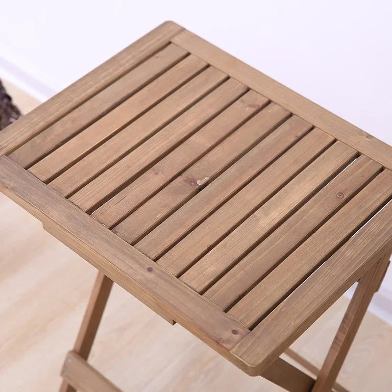 Solid Wood Folding Tea Table Minimalist Design for Home Or Outdoor Use with Smooth Rounded Corners And Premium Hardware