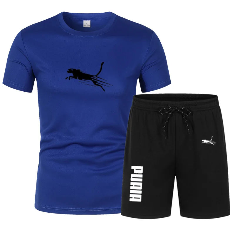 2026 Summer Sports Set Men's 2-piece Set Men's Leisure Sports Set Running, Training and Exercise