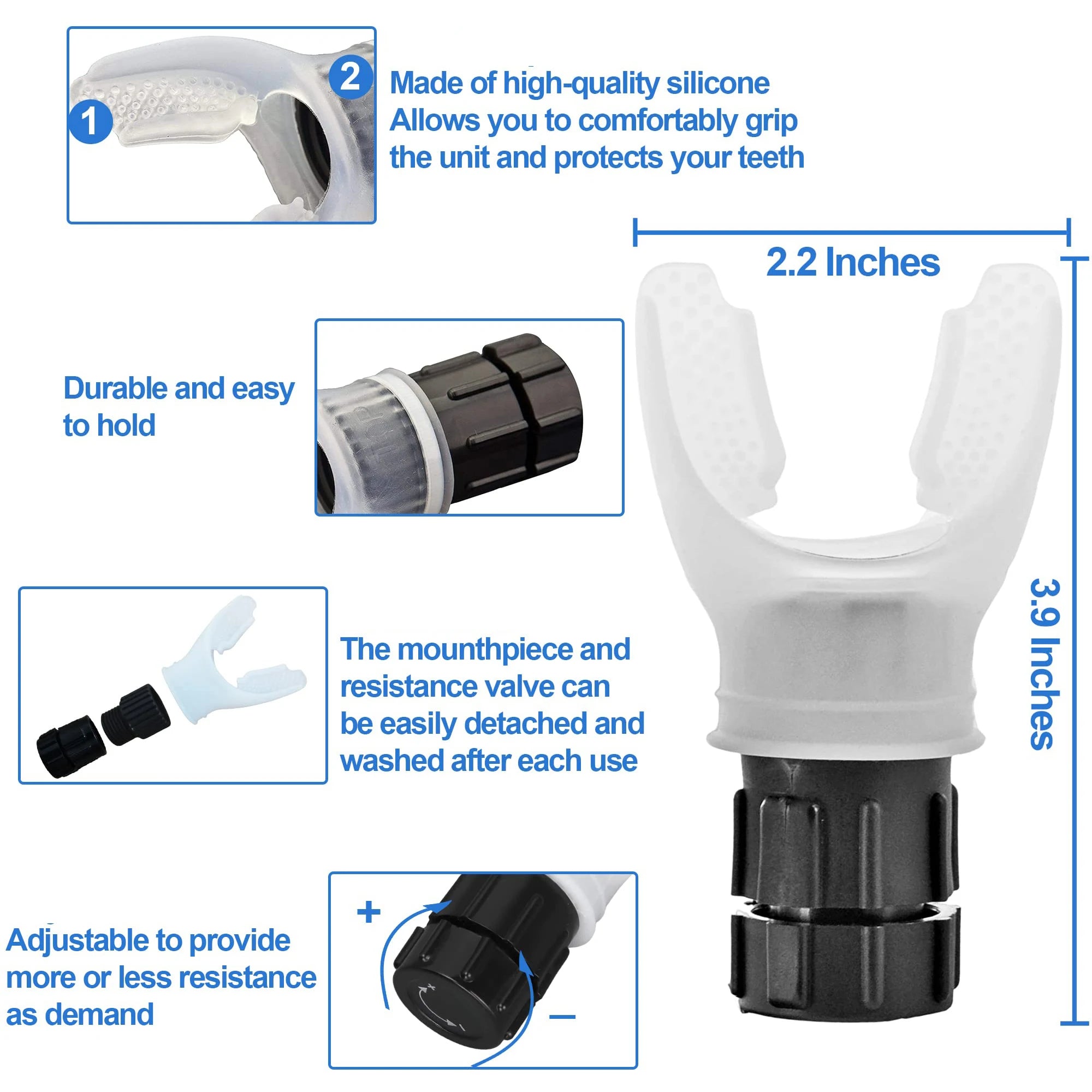 Breathing Trainer Lung Flexer Drop shipping Durable Fitness Exerciser Increases Lung Capacity Breath Adjustable Deep Breath