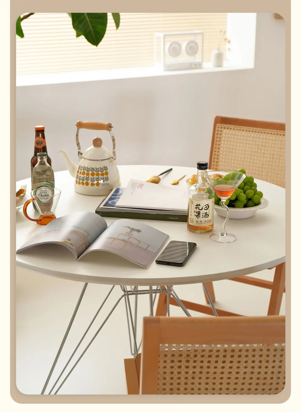 Portable Dining Table Folding Round Tables Kitchen Simple Removable Space Saves Modern Living Room and Dining Room Furniture