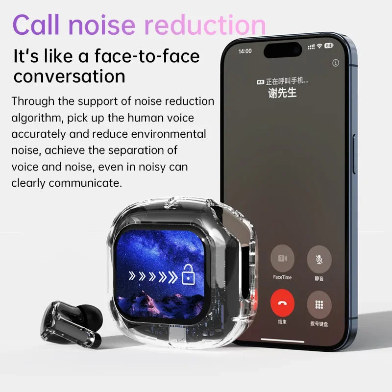 Wireless Bluetooth-compatible Earphones Air31 intelligent Touch Color LCD Screen TWS Earbuds HIFI Noise Reduction Stereo Headset