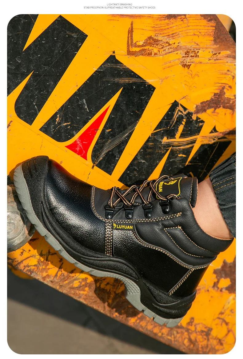 Steel Toe Shoes for Men Women Lightweight Anti-smash Steel Toe Sneakers Indestructible Work Boots Construction Safety Shoes