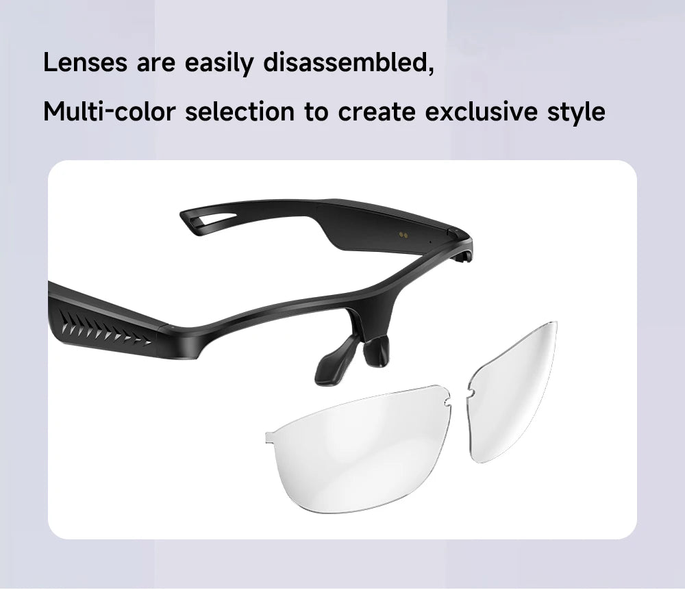 Fashion Bluetooth Smart Glasses Men Women Intelligent Noise ReductionBOSS Sound Chamber Speaker Clear Call UV Protection Lens
