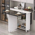 Folding dining table household small apartment movable pulley retractable rectangular simple multi-functional eating table