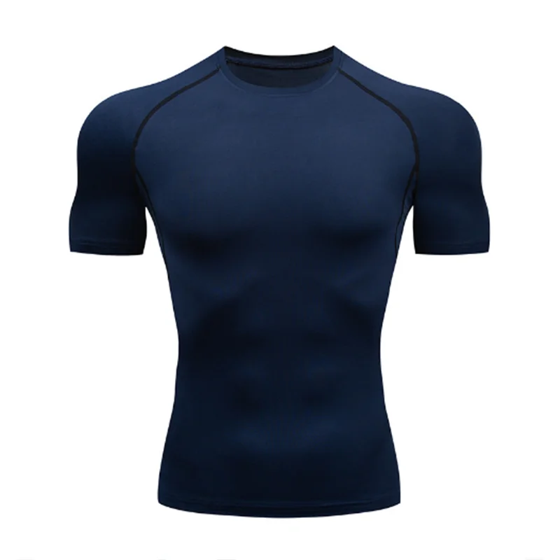 Summer Short Sleeve Men Compression Tee Shirt Bat Print Sport Quick Dry Gym Tshirt Fitness Workout Undershirt Elasticity Top Tee