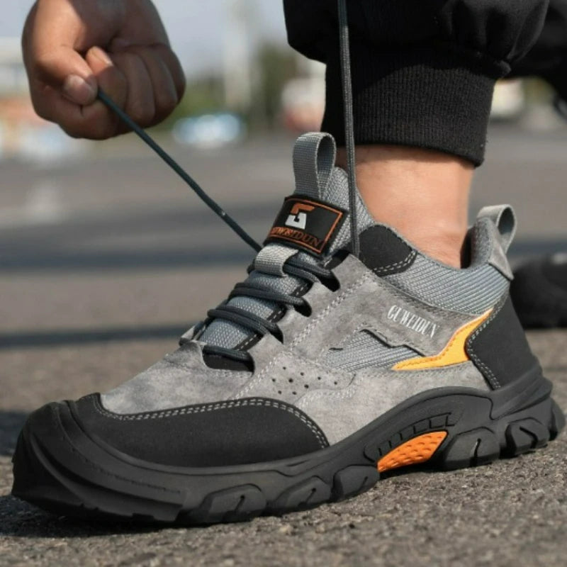 Men's Safety Shoes Fashion Work Steel Toe Shoes Anti-smash Anti-puncture Boots Shoes for Men Indestructible Comfortable Sneakers