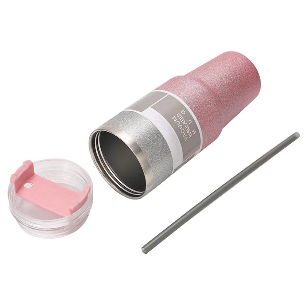 900/600ML Thermos Cup with Lid and Straw Coffee Mug With Handle Insulated Tumblers Vacuum Stainless Steel Beer Cup