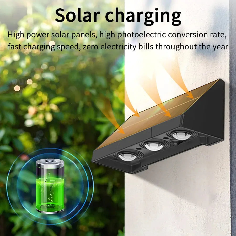 Solar Wall Light Outdoor Garden Lights Solar Powered Waterproof Solar Porch Lights Wireless Wall Mount Lights for Yard Balcony