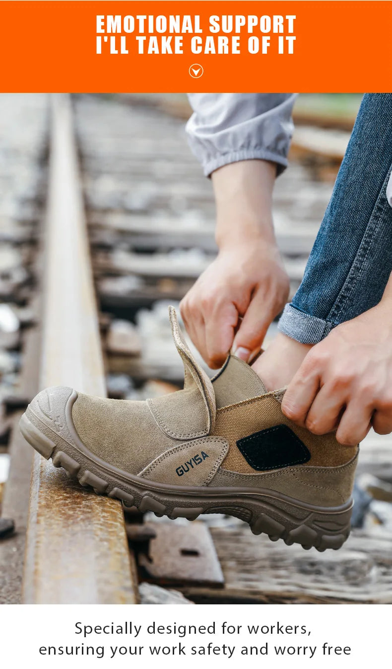 Work shoes for men, anti-shatter, anti-stab, anti-scald, durable sole, all-season model