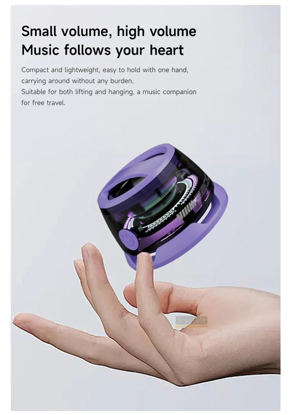 Wireless Bluetooth Speaker Gift Magnetic Bracket Portable High-sound Quality TWS interconnected LED Color Light Mini Speaker