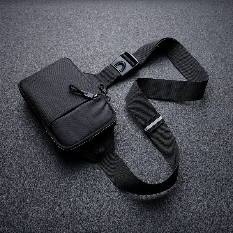 Casual Men Shoulder Chest Bag Nylon Waterproof Outdoor Sport Running Cycling Belt Bag Large Capacity Travel Phone Pouch Bag
