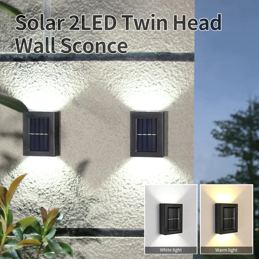 Solar Up and Down Spot Lights Outdoor Street Wall Light Waterproof Solar Lamp For Garden Street Balcony Yard Porch Decorative