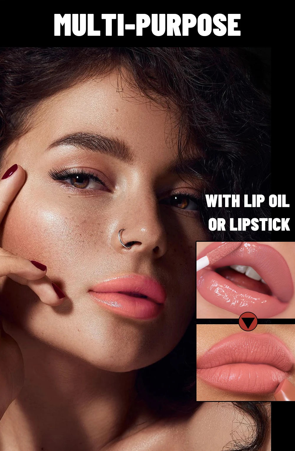 QIBEST Double Eneded Lip Stain Peel Off Long Lasting Waterproof Pink Lip Tint Transfer Proof Natural Lip Stain Tear Off Lipgloss