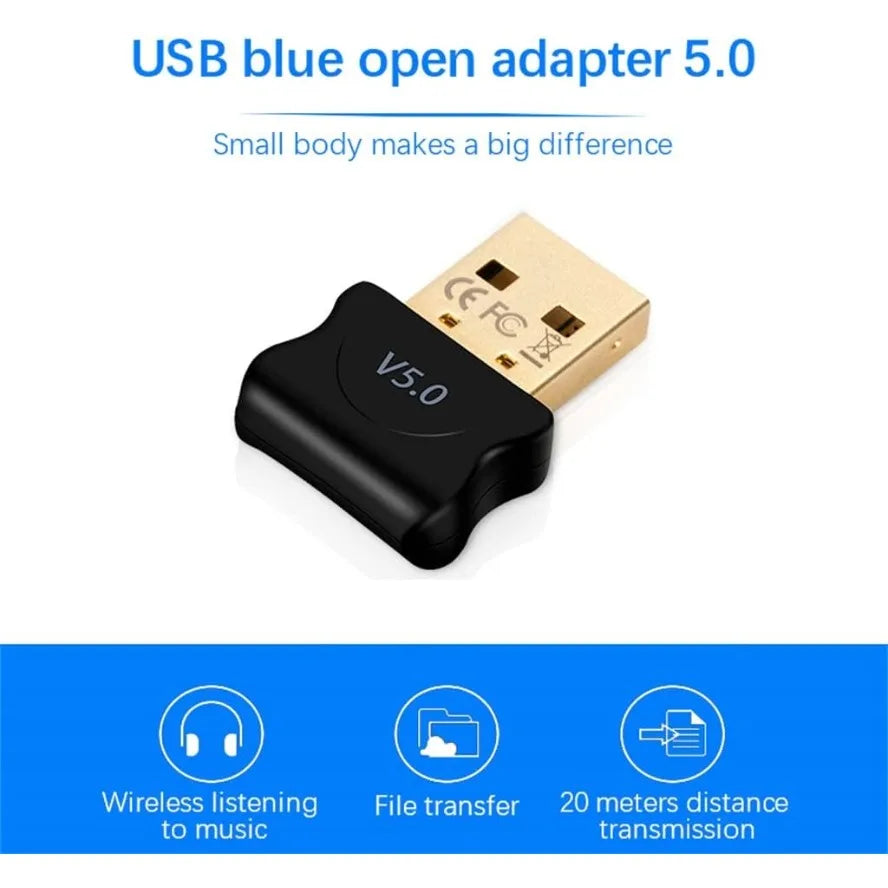 BGGQGG USB Bluetooth 5.0 Adapter Wireless Bluetooth 5.0 Receiver Dongle Transmitter Bluetooth USB Adapter For Computer PC Laptop