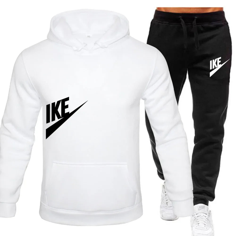 New autumn and winter jogging men's and women's sportswear set, a fashionable street hooded sweatshirt and pants 2-piece set