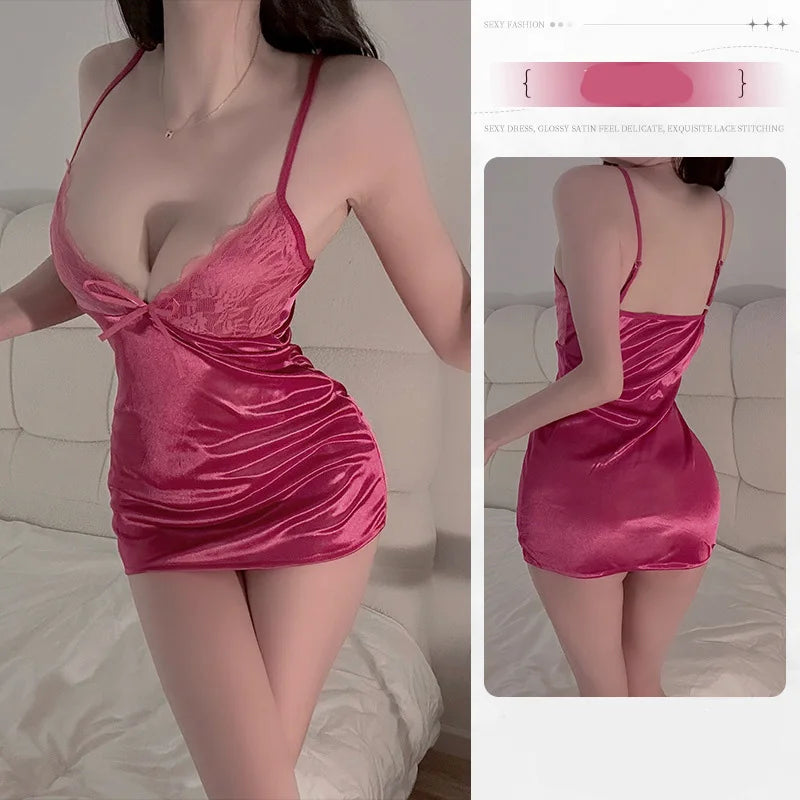 Lingerie Pure Desire Wind Sleeping Skirt Thin Lace Hip Wrapped Pajama Non Detachable Set fancy clothes uncensored Maid costumes