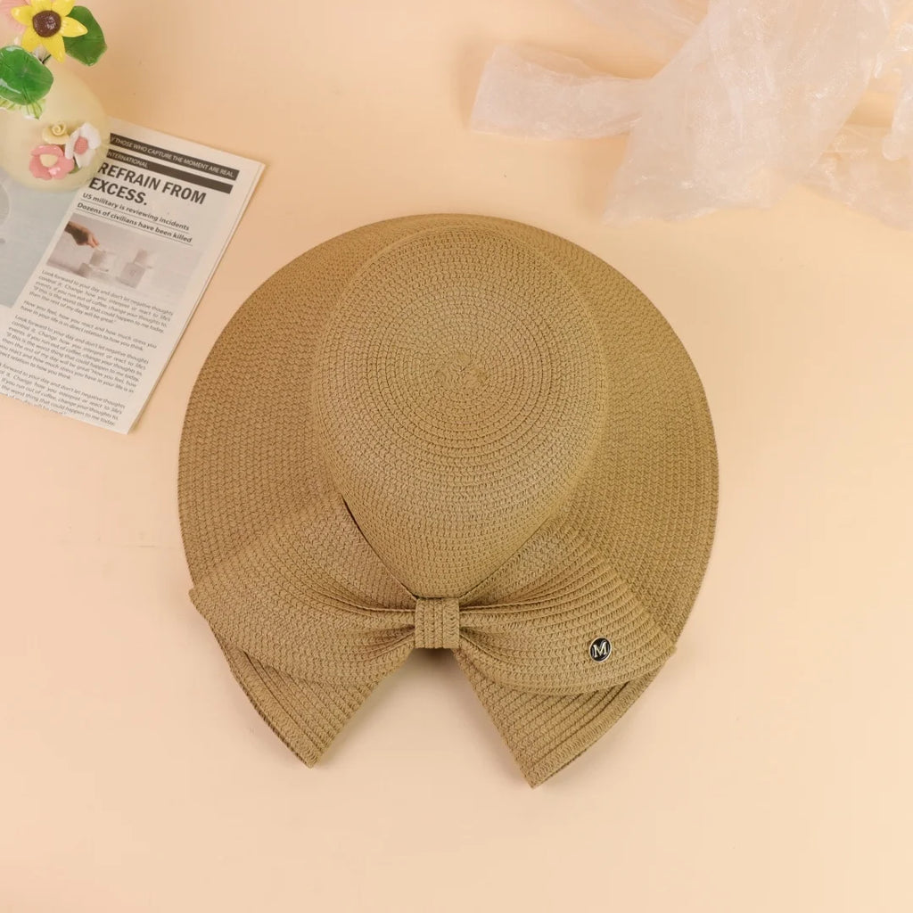 Summer Hats For Women Sun Hat Beach Cap Ladies Bowknot Panama Cap Lady Casual Bucket Hat For Women Straw Hat