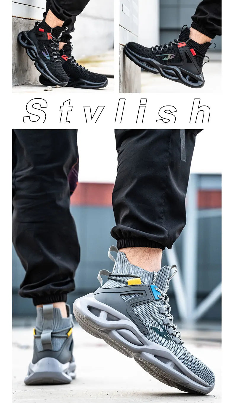 2025 New Safety Shoes Men Boots High Top Work Sneakers Steel Toe Cap Anti-smash Puncture-Proof work Boots Indestructible Shoes