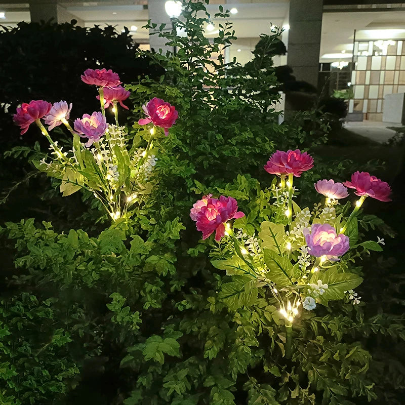 Solar LED lights, snow lotus flower lawn lamp, outdoor waterproof yard lights, garden courtyard,holiday party decoration