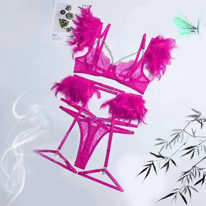 Langerie Bilizna Sexy Lingerie Outfit Vulgar Female Underwear Set for Women Clothes Sex Bіdzna Z Video Access Women's Langgery